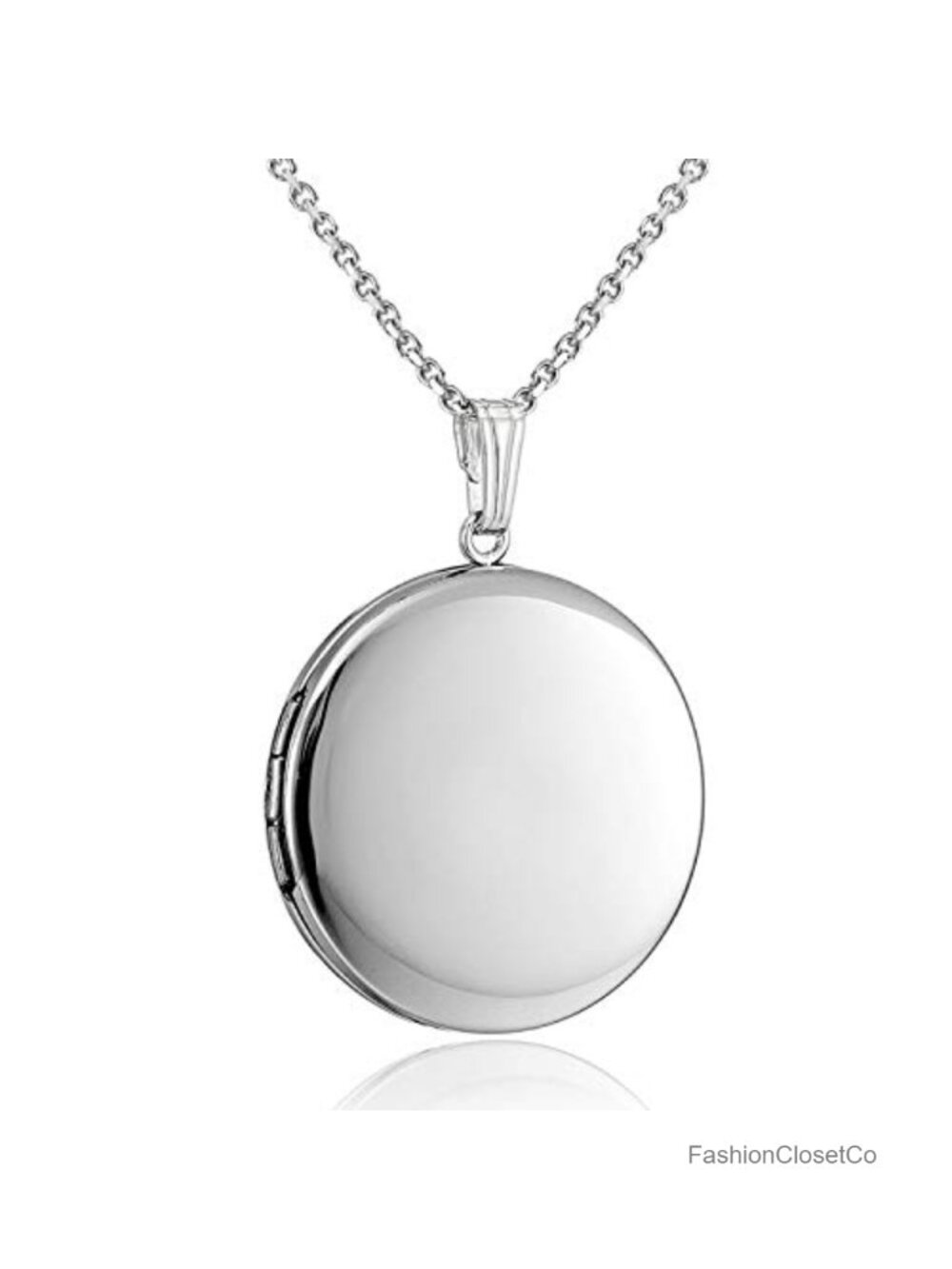 Round Locket Necklace Holds Pictures Stainless Steel Heart Shape